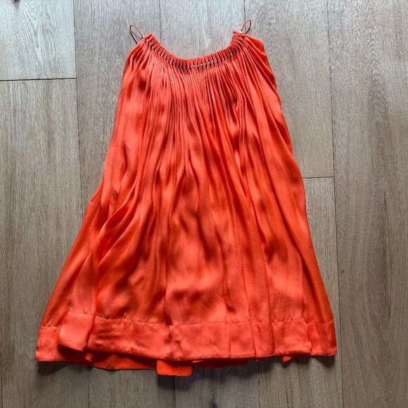 Amazing orange silk party dress mini!!Stella McCartney, worn once, S - L